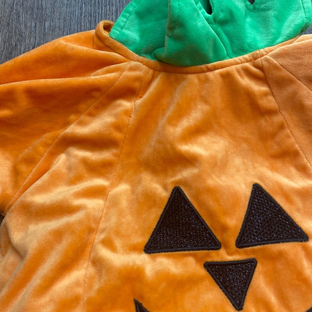 Target Toddler Pumpkin Costume‎ 12-18 Months Orange Plush Jack-O-Lantern 2pc Set - Picture 5 of 9